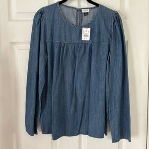 J. Crew Women's Blue Denim Top